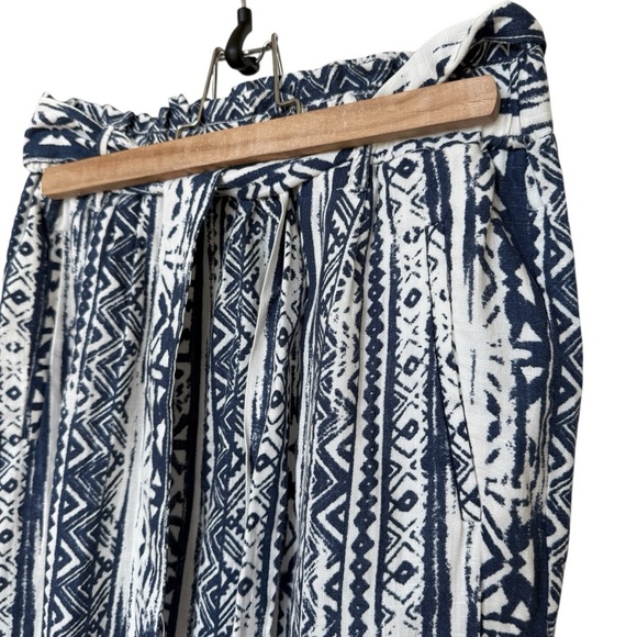 Cali 1850 Women's Linen Blend Paperbag Pants M High-Waisted Tie Belt Pockets - Picture 4 of 12